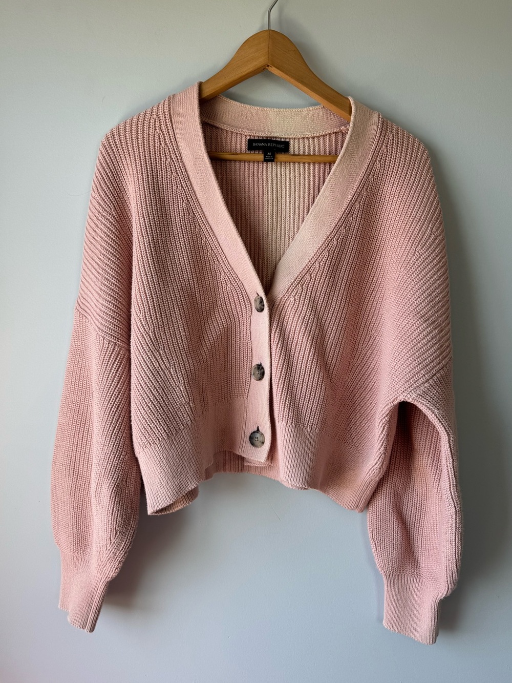 Banana Republic Dusty Pink V-Neck Button Cardigan